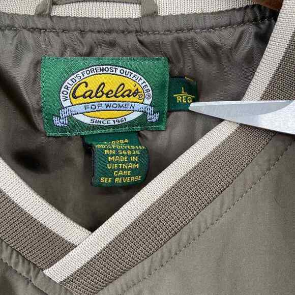 Cabela’s Women's Windcrest Jacket Size L Army Olive Green Pullover Lined - Picture 3 of 13